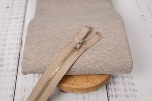Metall Reißverschluss (teilbar) 45 cm mittel beige