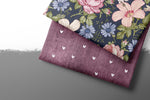 Lade das Bild in den Galerie-Viewer, Premium BIO French Terry &quot;Jeansoptik&quot; berry Herzchen 0,5 m
