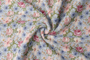 Ripp Jersey "Vintage Flowers" smoke klein 0,5 m