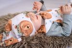 Lade das Bild in den Galerie-Viewer, Premium BIO Jersey &quot;Bruno Braunbär&quot; weiß 0,5 m
