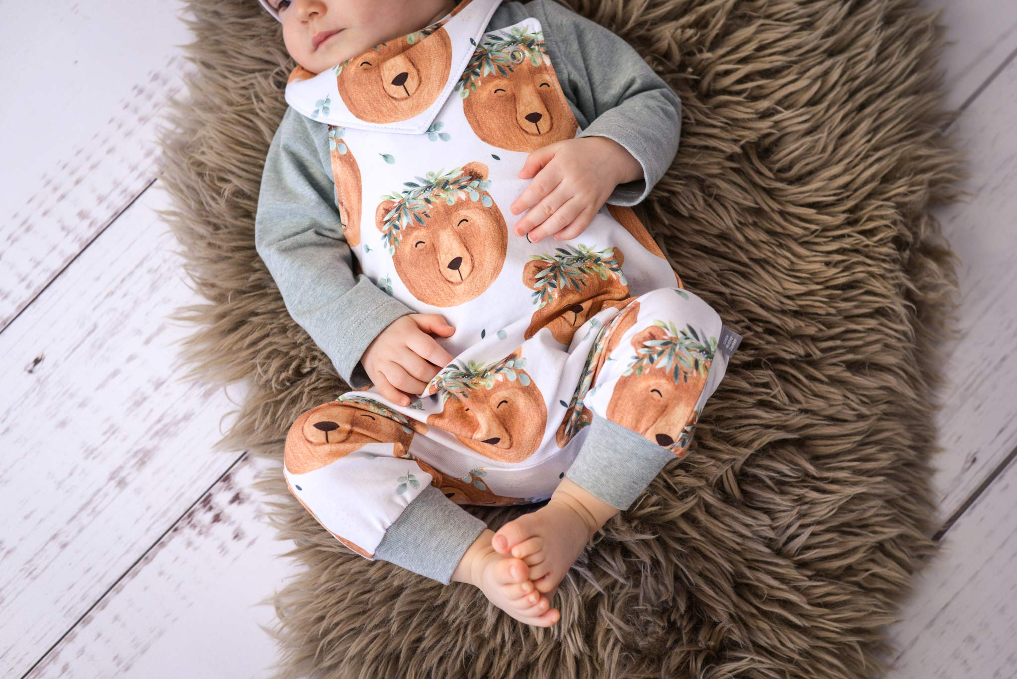 Premium BIO Jersey "Bruno Braunbär" weiß 0,5 m
