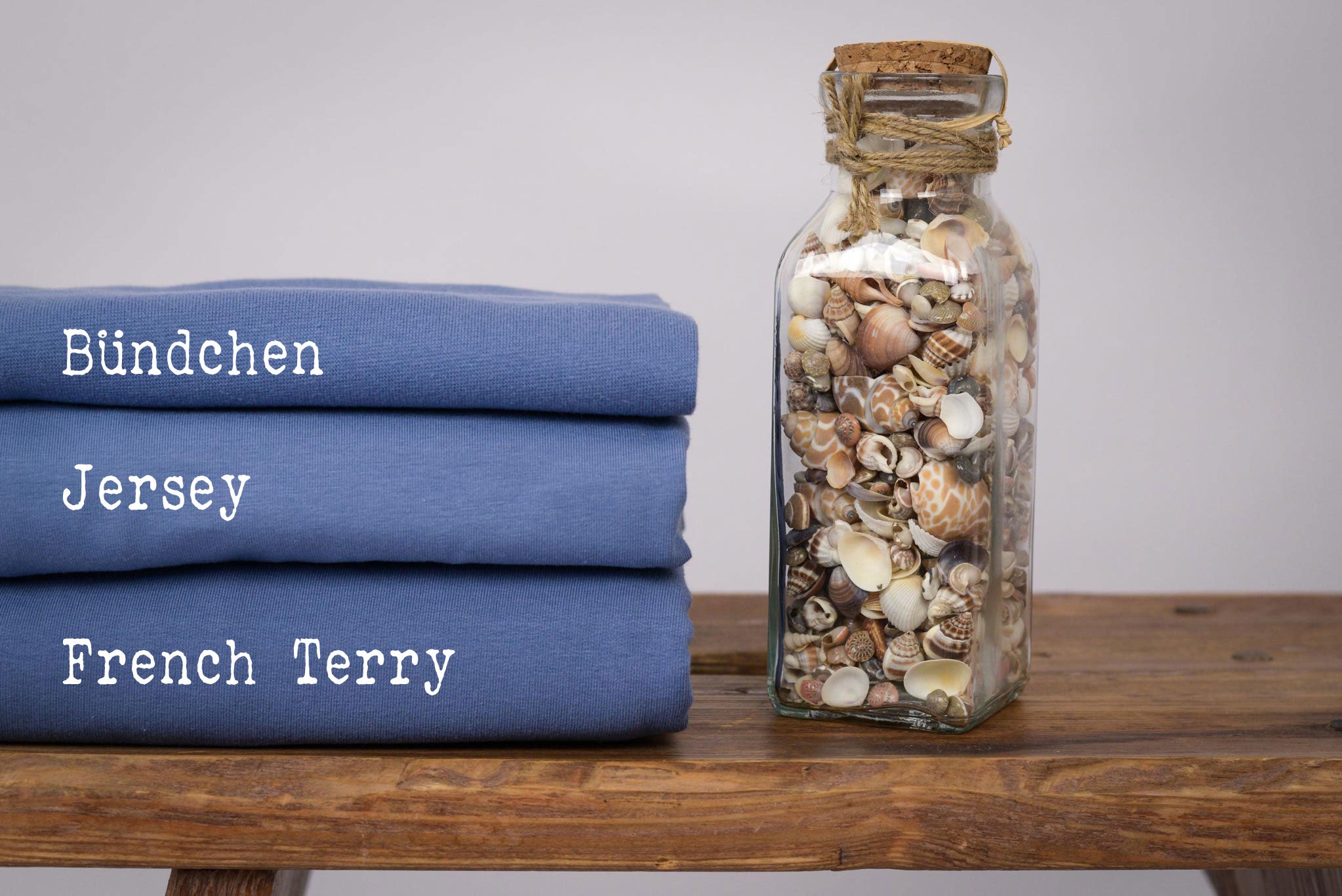 French Terry Rauchblau 0,1 m ABVERKAUF