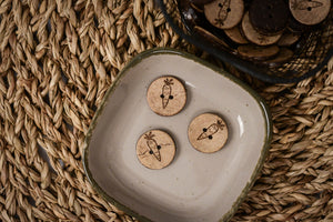 Kokosknöpfe Gravur Karotte 2 cm (10 Stück)