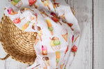 Lade das Bild in den Galerie-Viewer, Musselin &quot;Happy Ice Cream&quot; white 0,5 m
