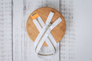 Metall Reißverschluss (teilbar) 30 cm weiß