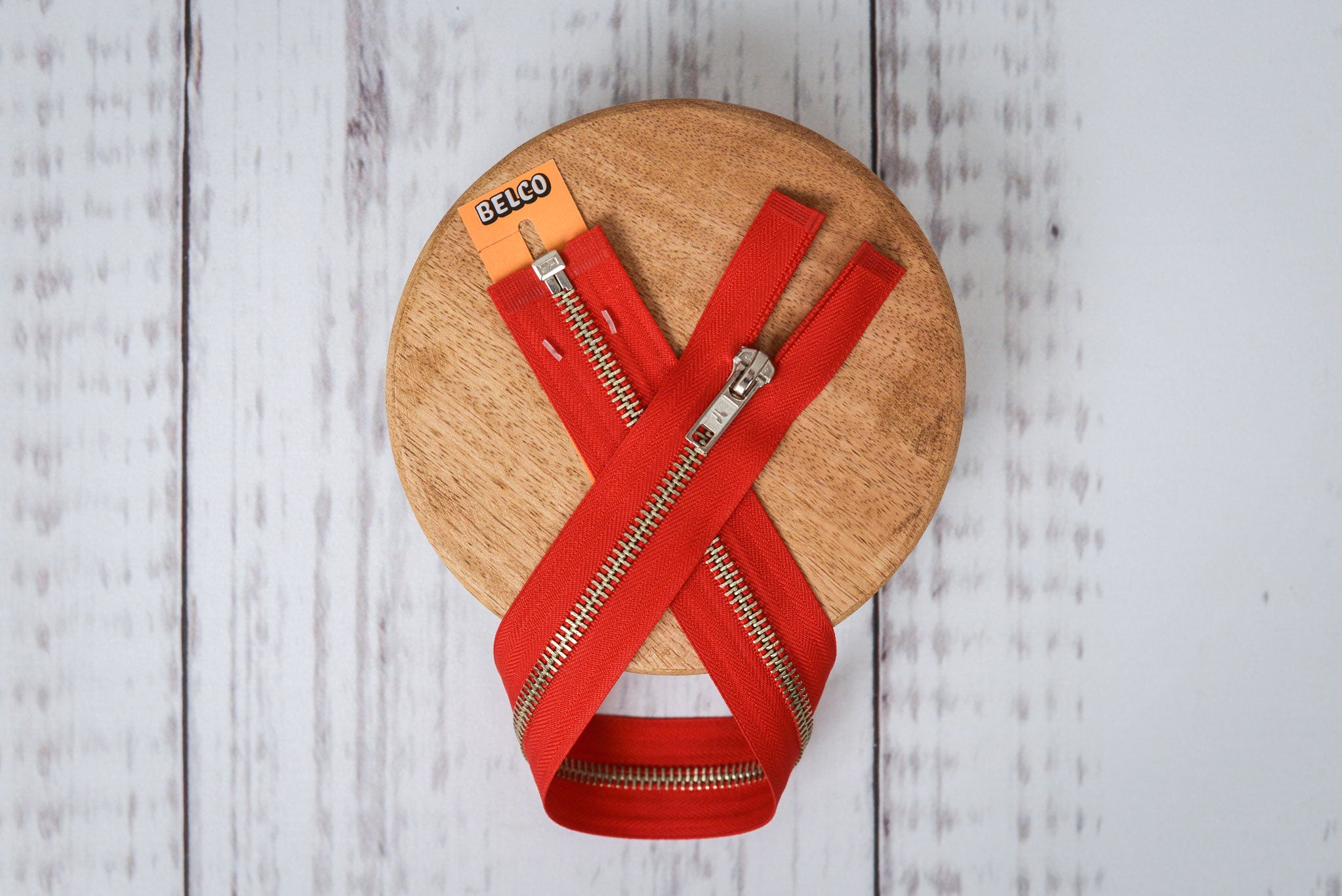 Metall Reißverschluss (teilbar) 40 cm rot