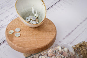 Perlmutt Knopf rund 1,5 cm (1 Stück) weiß