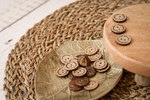Kokosknöpfe Gravur Handmade 2 cm (10 Stück)