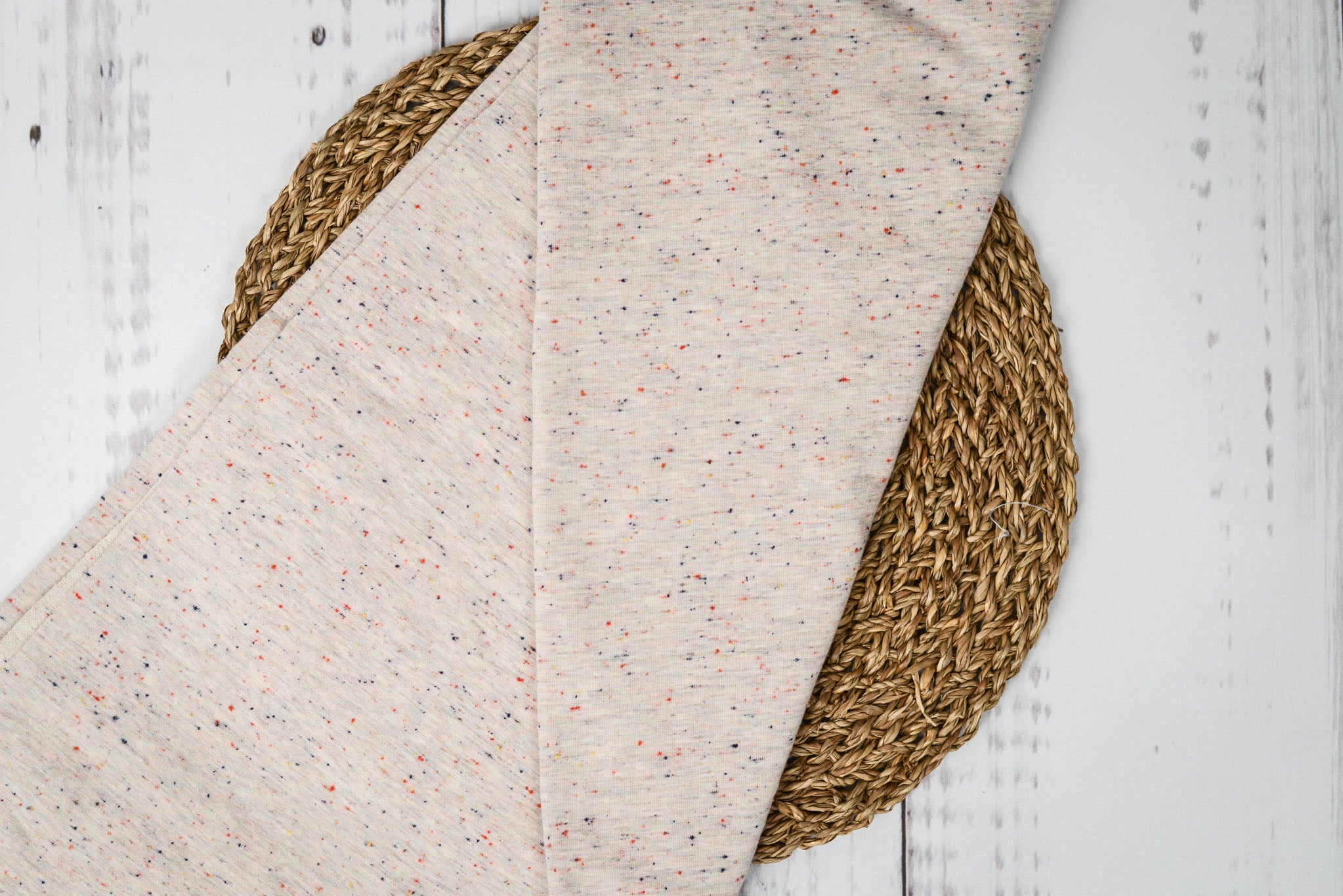 Noppy-Mélange French Terry Confetti weiß 0,1 m ABVERKAUF