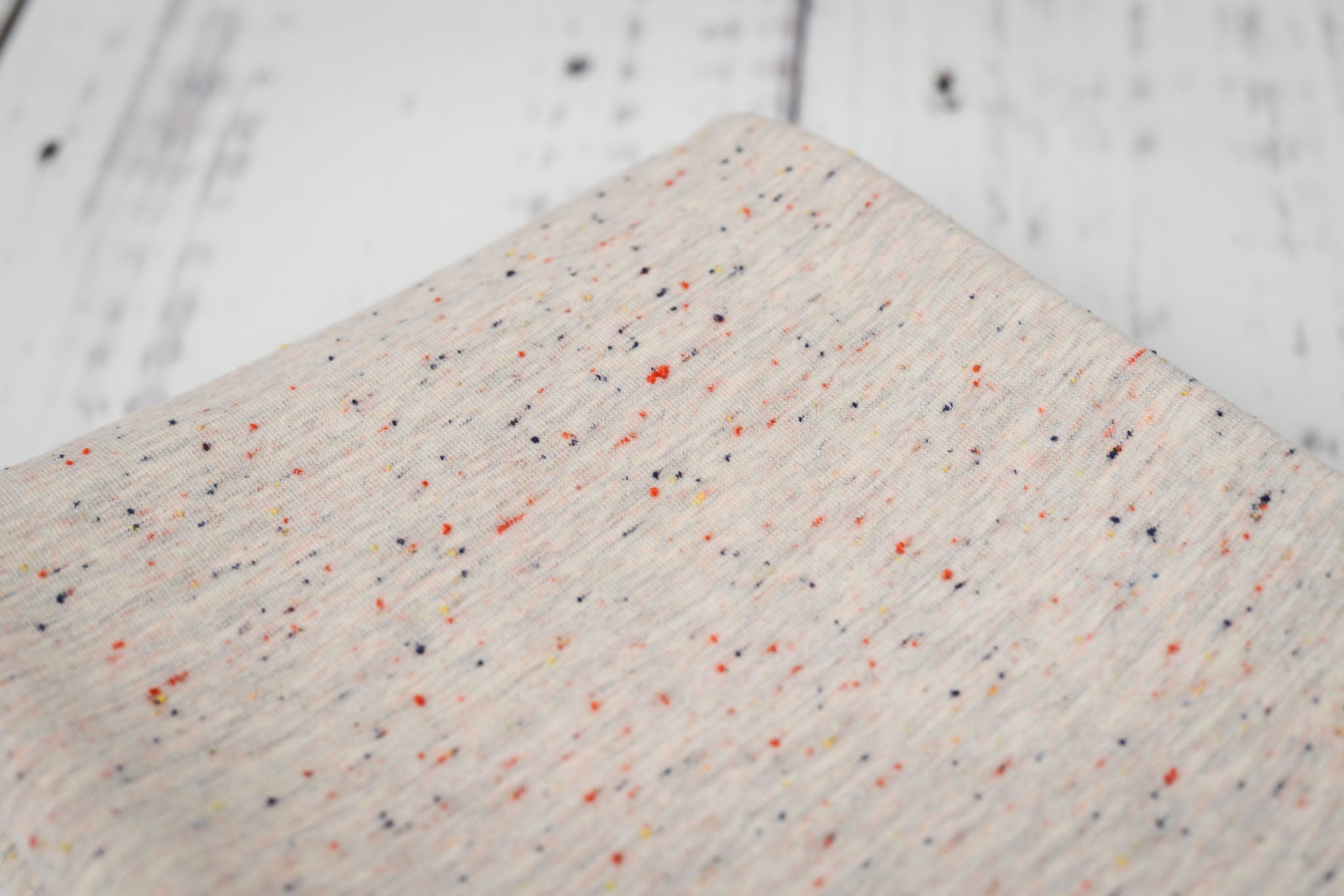 Noppy-Mélange French Terry Confetti weiß 0,1 m ABVERKAUF