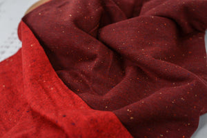 Noppy-Mélange French Terry Confetti rot 0,5 m