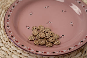 Kokosknöpfe Gravur Blümchen 1,1 cm (10 Stück)