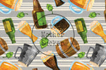Lade das Bild in den Galerie-Viewer, BIO French Terry &quot;Beer&quot; random stripe 0,5 m ABVERKAUF
