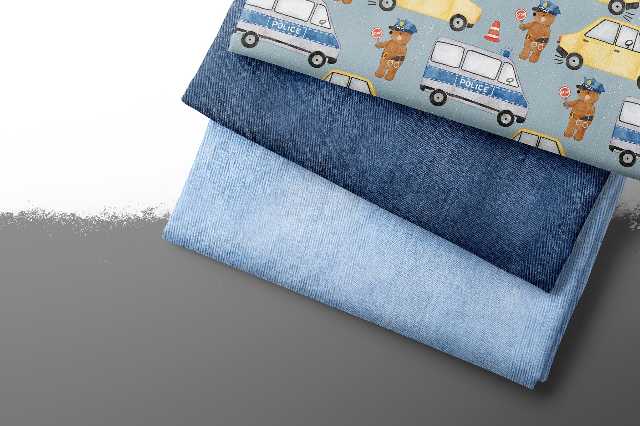 Premium BIO French Terry "Jeansoptik" true denim 0,5 m