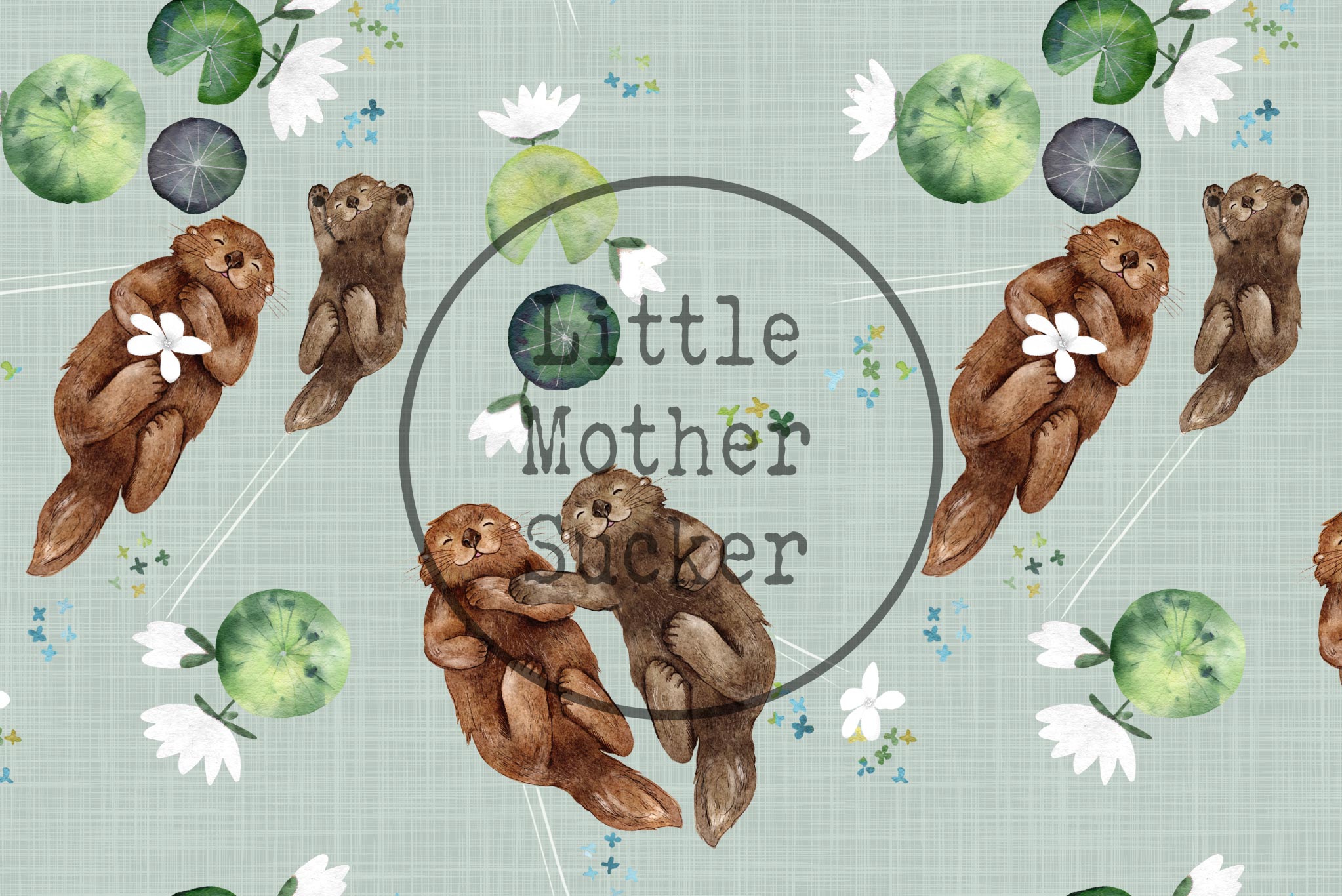 Premium BIO French Terry "Otterly Adorable" bamboo 0,5 m