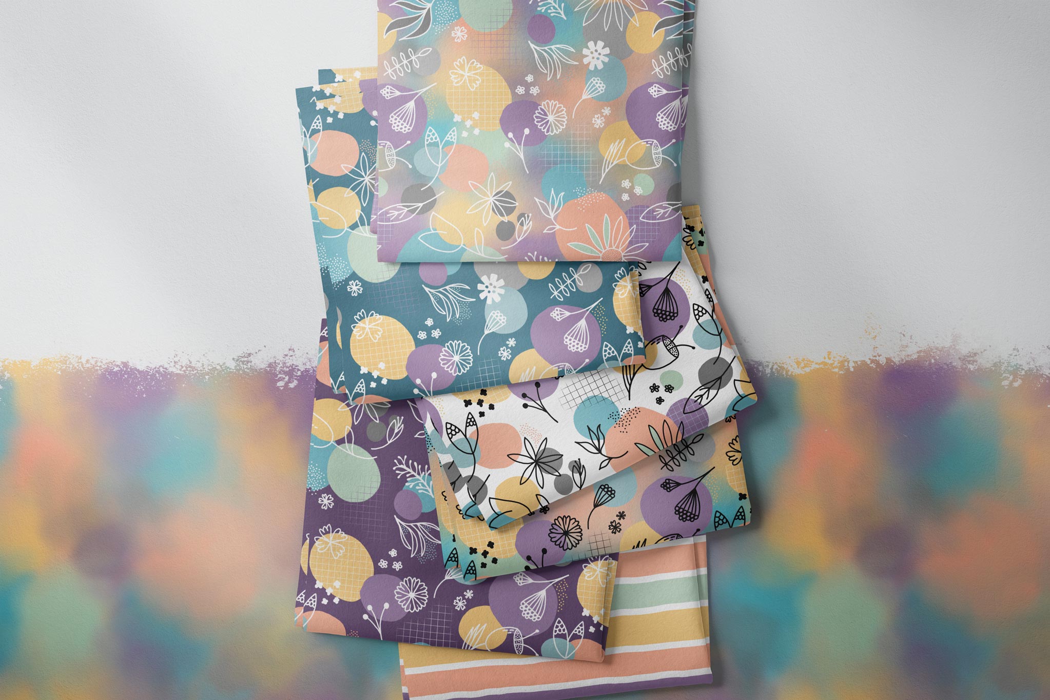Lycra "Flower Meadows" purple COLLECTION