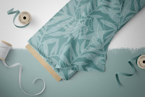 BIO Jersey "Basic Fronds" dark teal 0,5 m