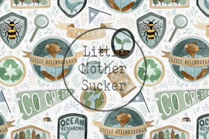 BIO French Terry "Little Attenbear" pastel individualisiert 1 m