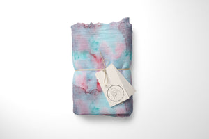 Musselin "Miami Rain" Watercolor berry 0,5 m