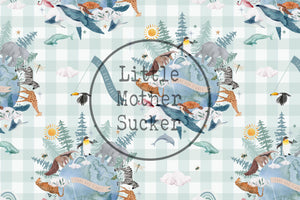 BIO French Terry "Save our planet" gingham 0,5 m