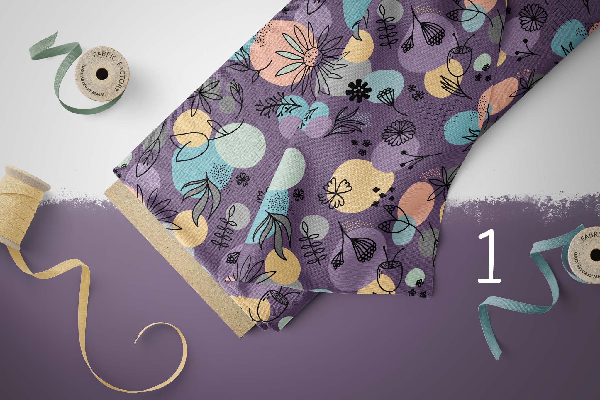 Lycra "Flower Meadows" purple COLLECTION