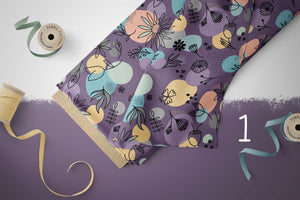 Lycra "Flower Meadows" purple COLLECTION