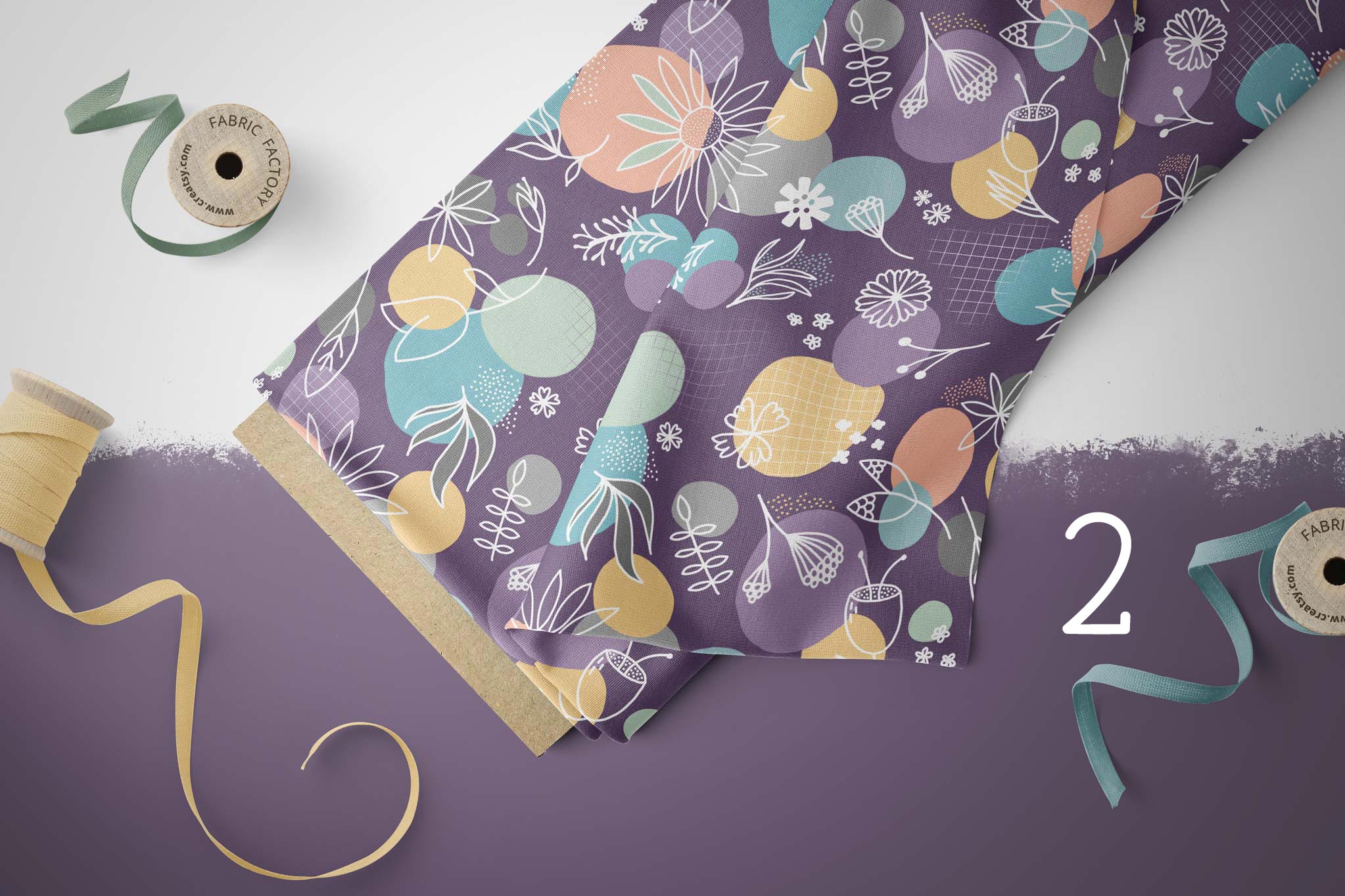 Lycra "Flower Meadows" purple COLLECTION