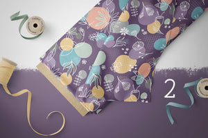 Lycra "Flower Meadows" purple COLLECTION