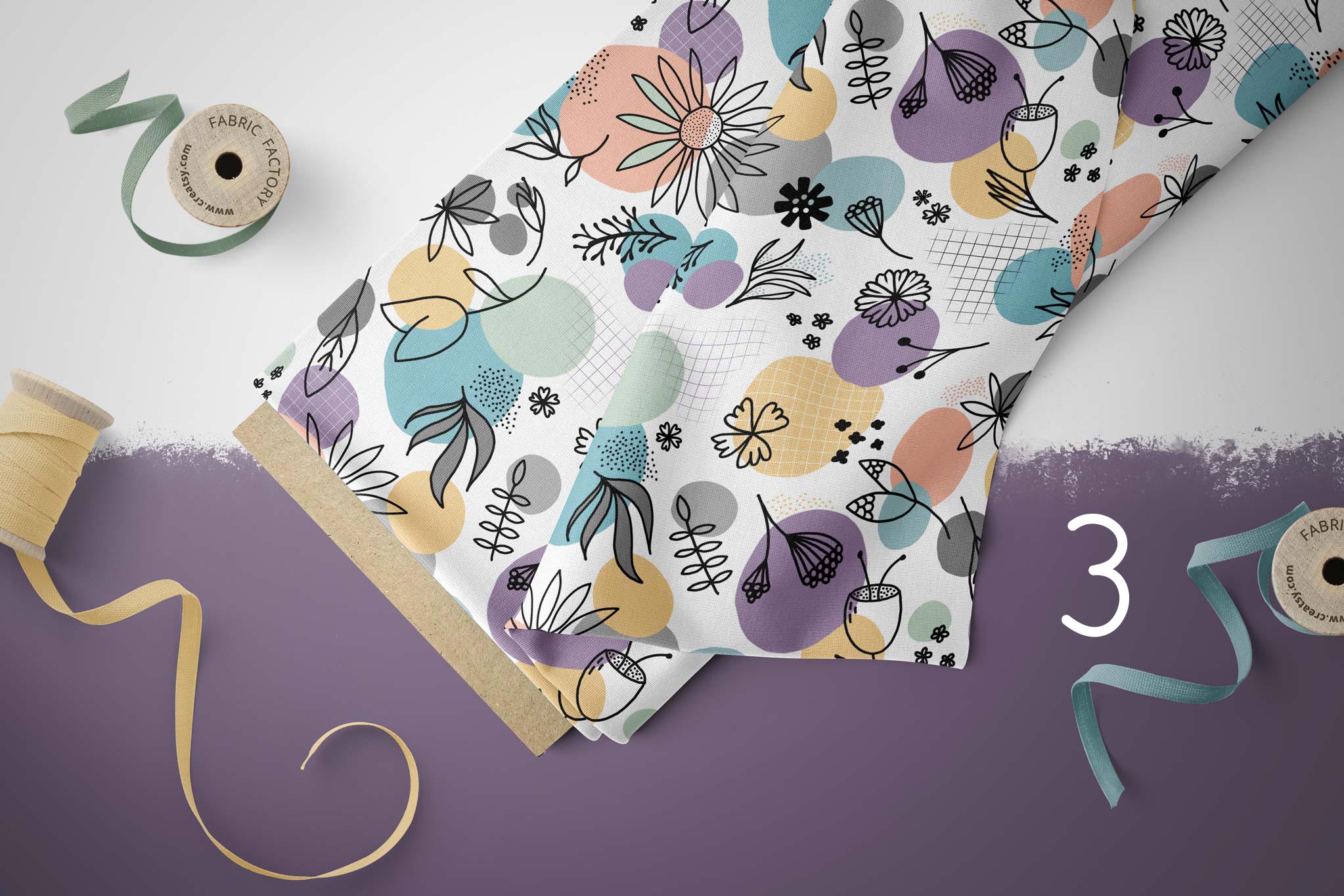 Lycra "Flower Meadows" purple COLLECTION