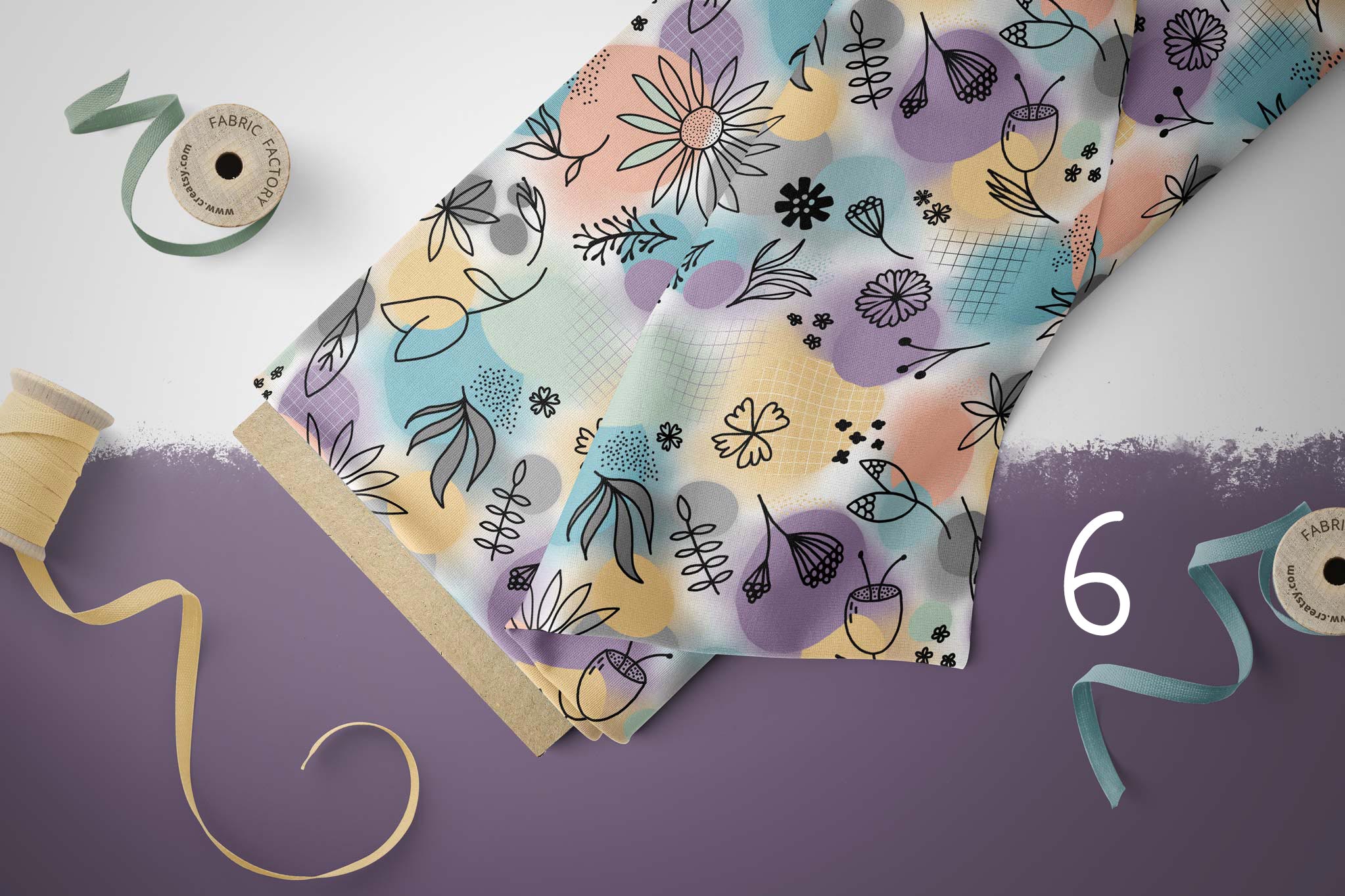 Lycra "Flower Meadows" purple COLLECTION