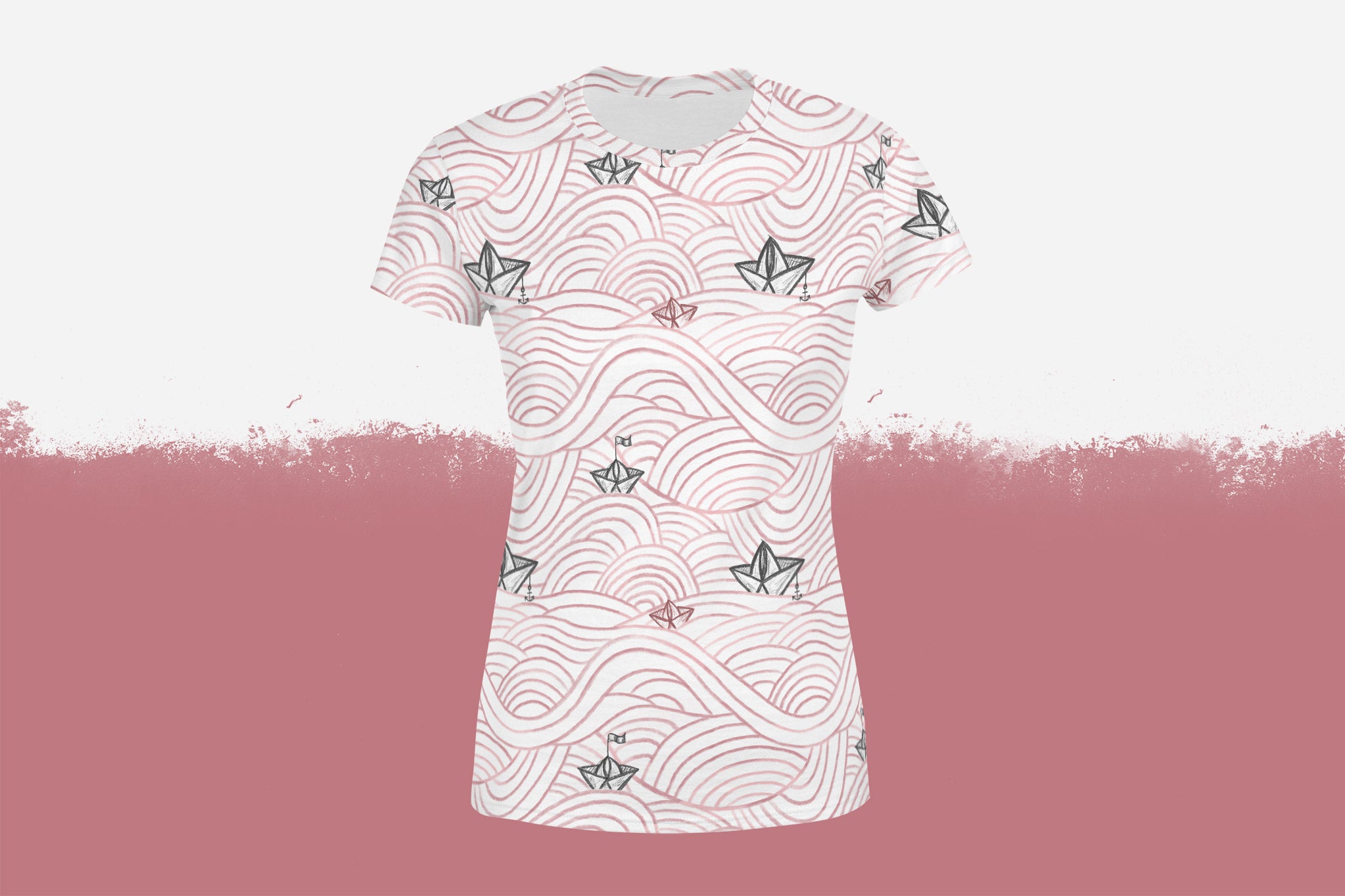 Shirt Damen "Papierboote 2.0" pink