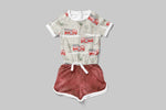 Lade das Bild in den Galerie-Viewer, Premium BIO French Terry "Firetruck" tofu 0,5 m

