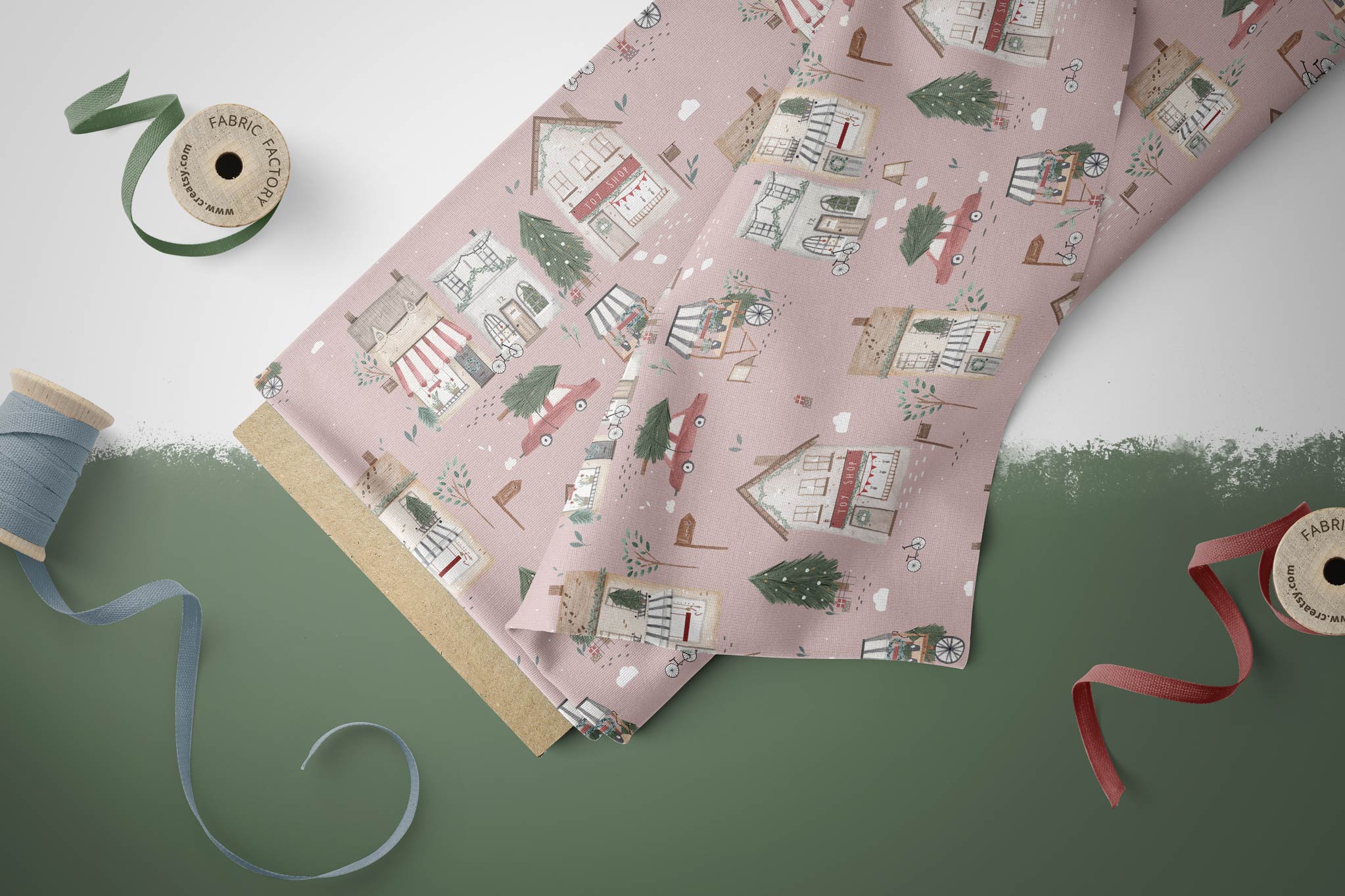 BIO French Terry "Vorweihnachtszeit" blush 0,5 m