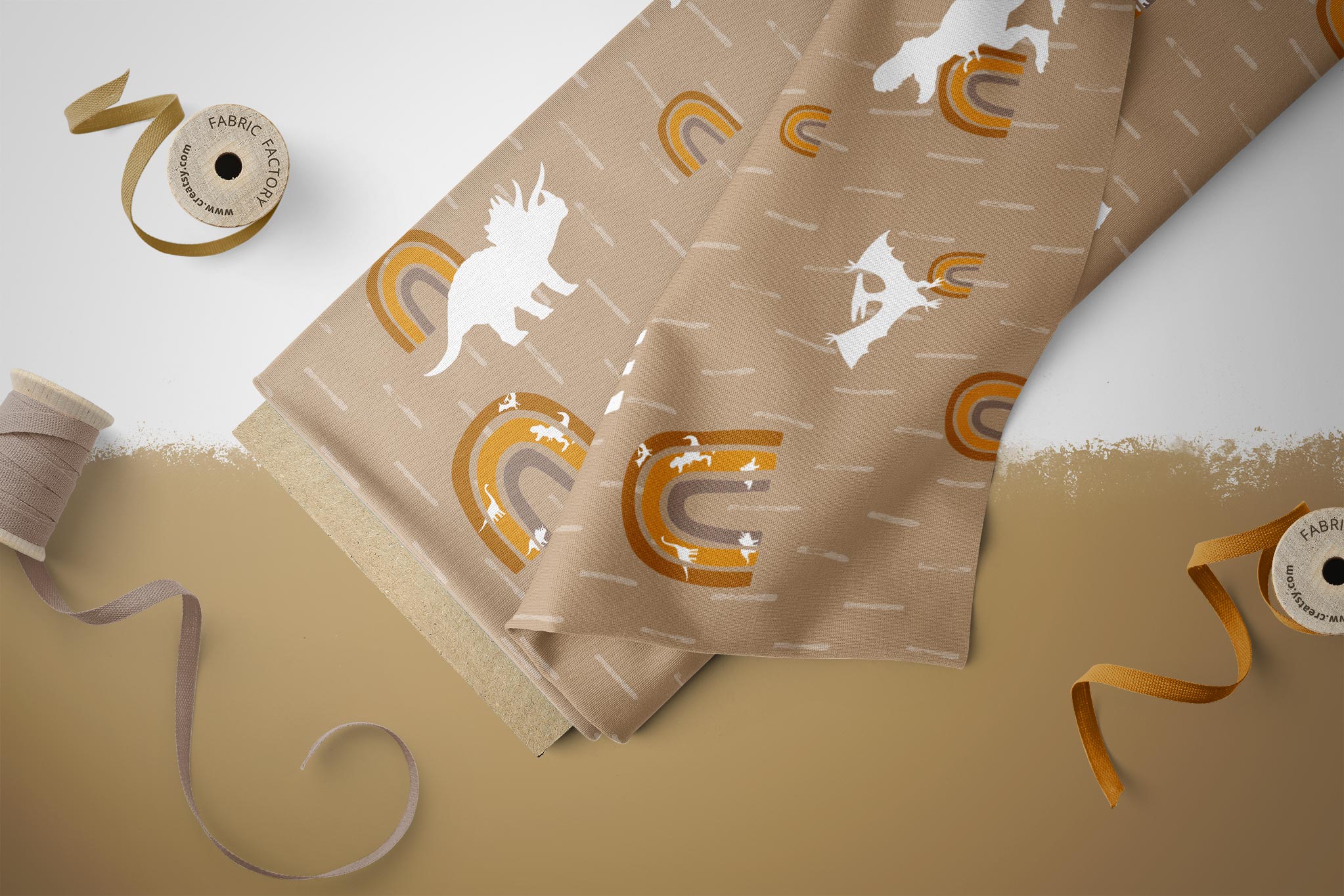 Lycra "Maries Dinos" Ocker COLLECTION