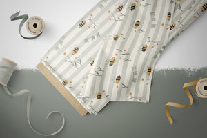 Supersoft Premium Jersey "Happy Bees" sage 0,5 m