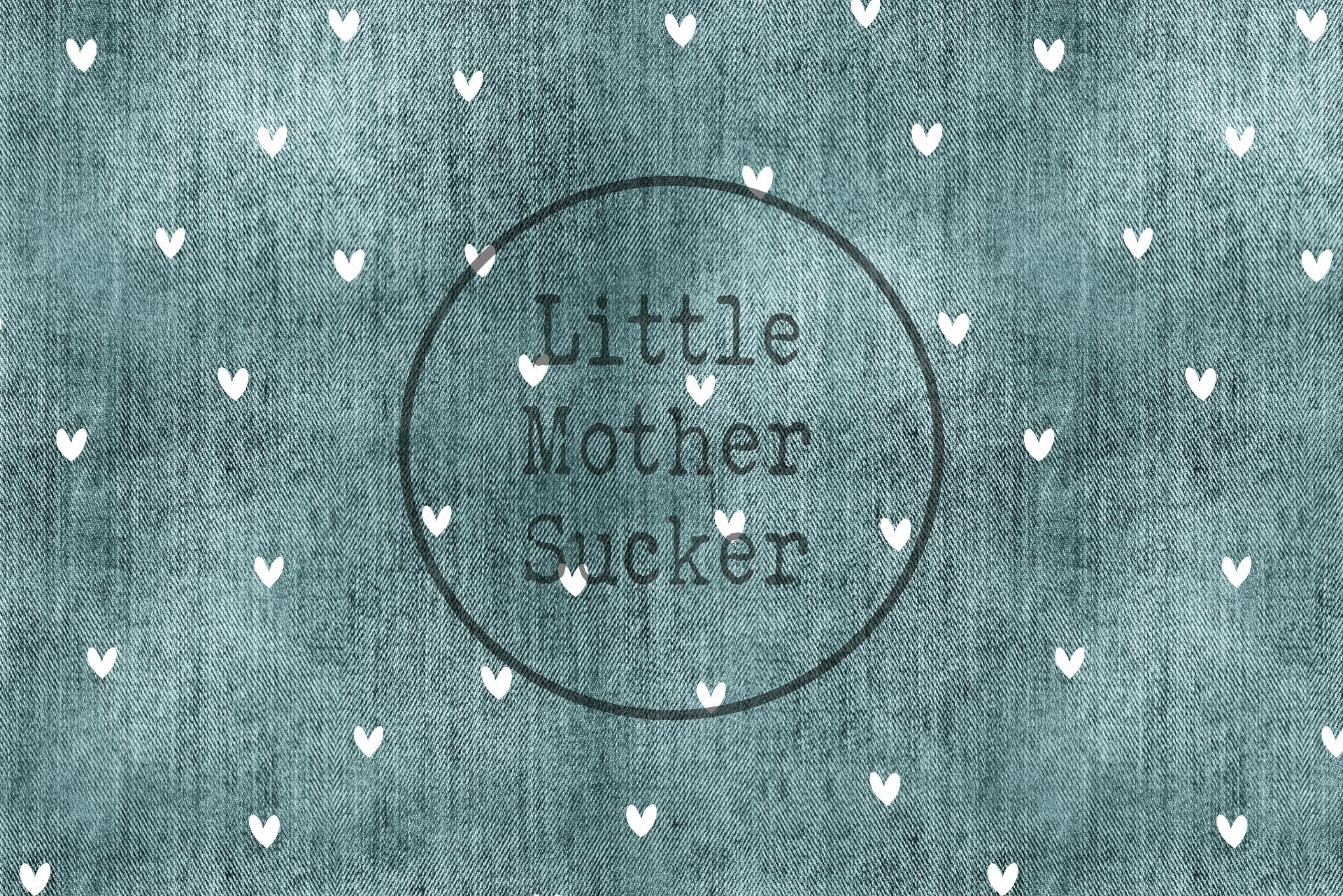 Premium BIO French Terry "Jeansoptik" icy Herzchen 0,5 m