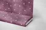 Lade das Bild in den Galerie-Viewer, Premium BIO French Terry &quot;Jeansoptik&quot; berry Herzchen 0,5 m
