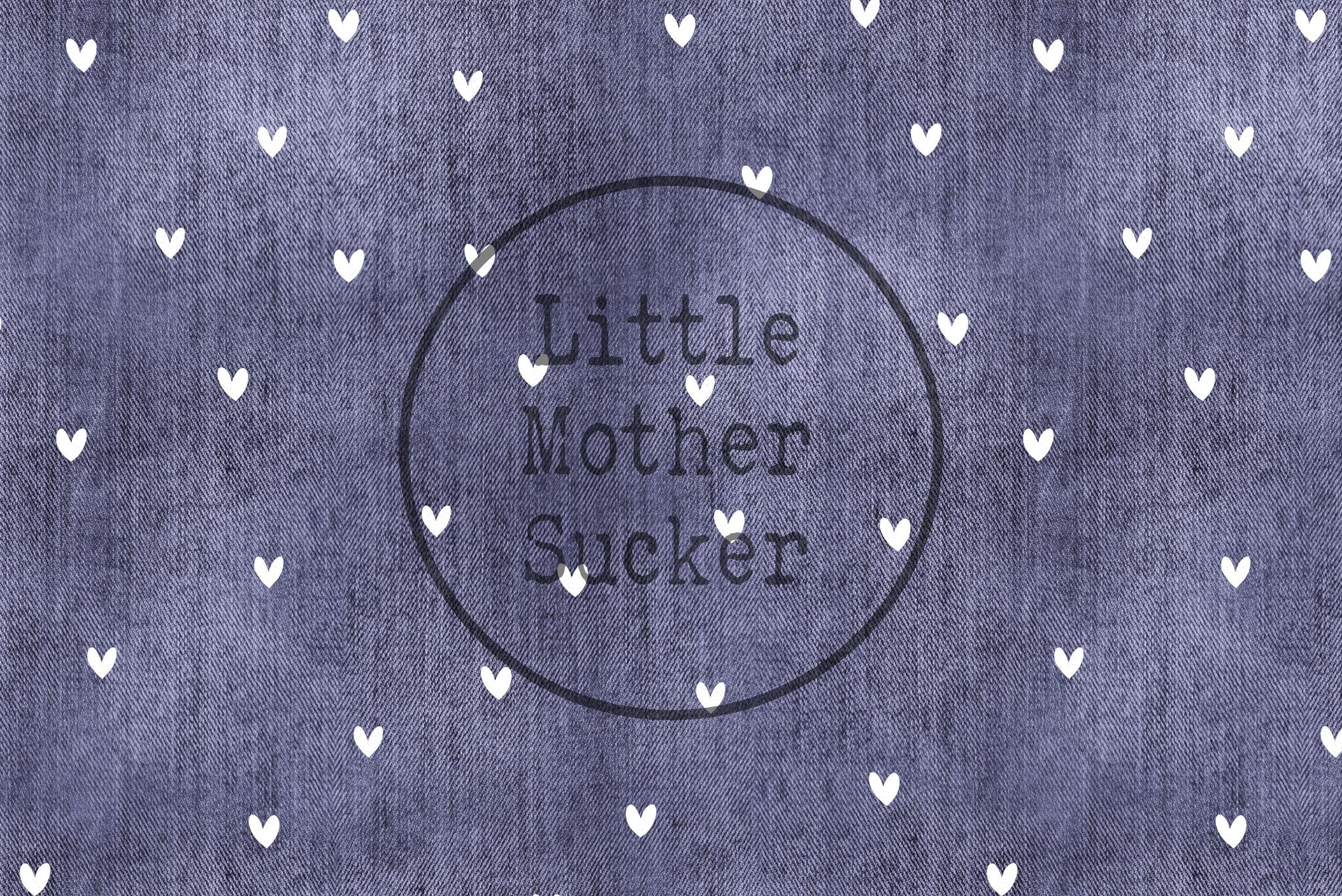 Premium BIO French Terry "Jeansoptik" twilight Herzchen 0,5 m