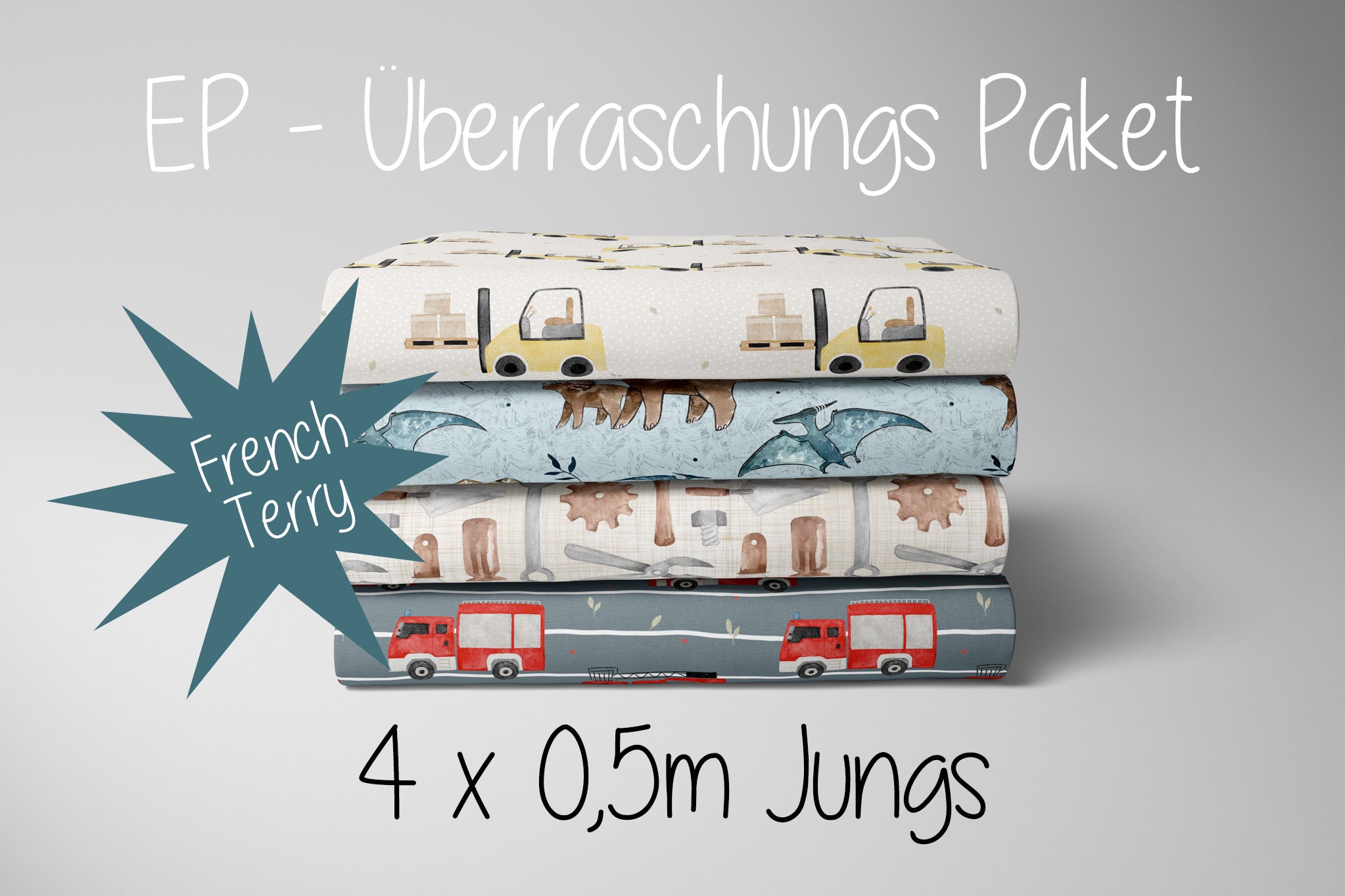 EP-Überraschungs Paket Jungs 4x0,5m French Terry