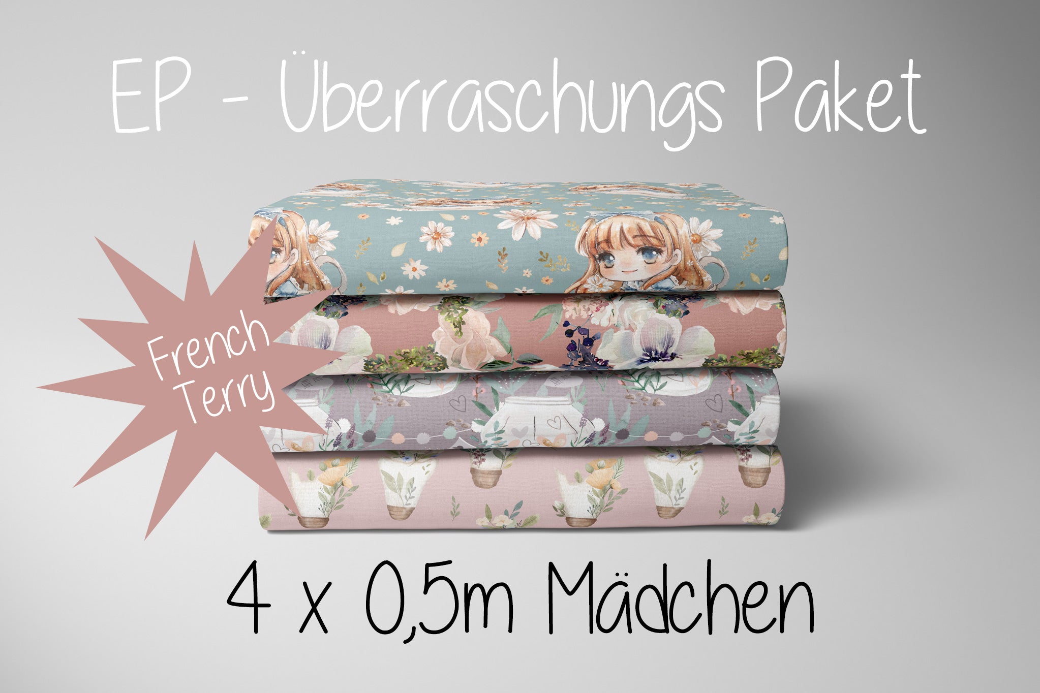 EP-Überraschungs Paket Mädchen 4x0,5m French Terry