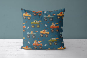 Kissenbezug "Monstertrucks" blue