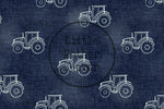Lade das Bild in den Galerie-Viewer, Supersoft Premium French Terry &quot;Denim Traktor&quot; 0,5 m

