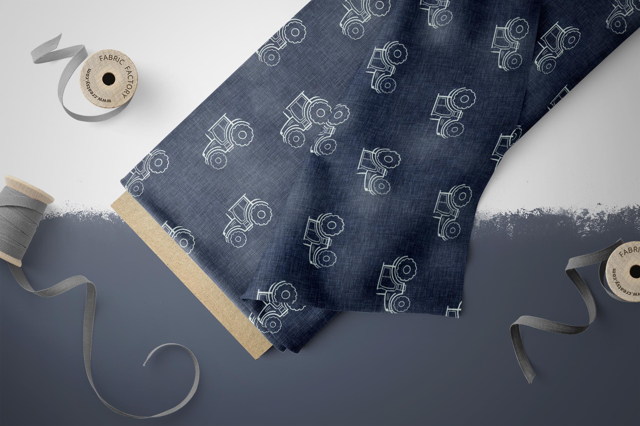 Supersoft Premium French Terry "Denim Traktor" 0,5 m